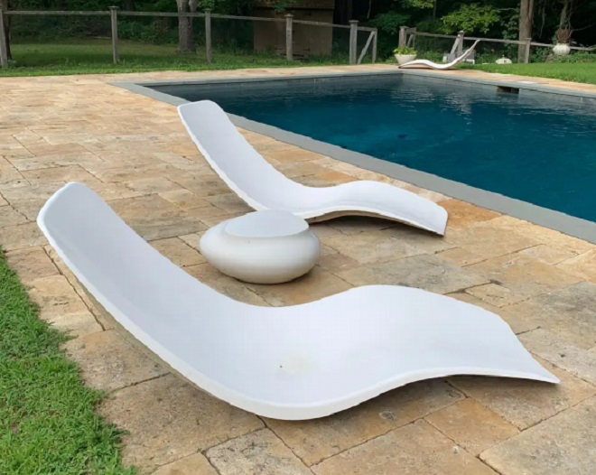 Ghế hồ bơi Composite thiết kế tựa lưng cao