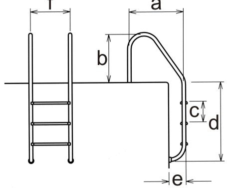 Thang inox tiêu chuẩn 2 bậc